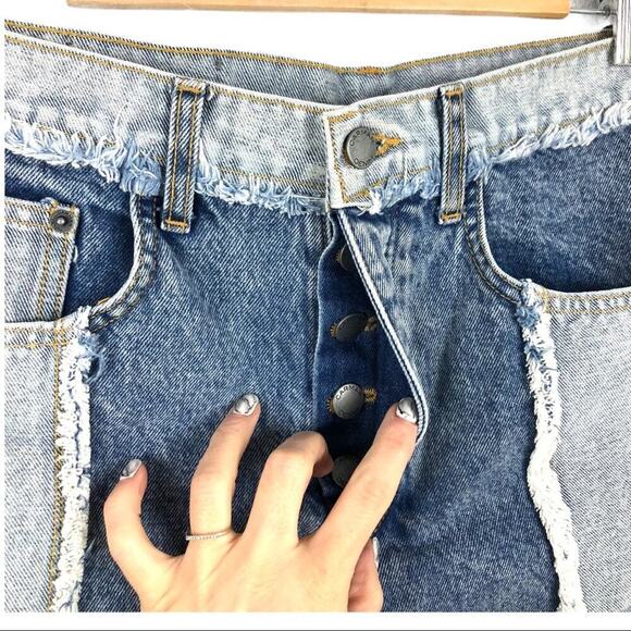 CARMAR Spliced High Rise Fray Cut Off Denim Shorts - Picture 6 of 16